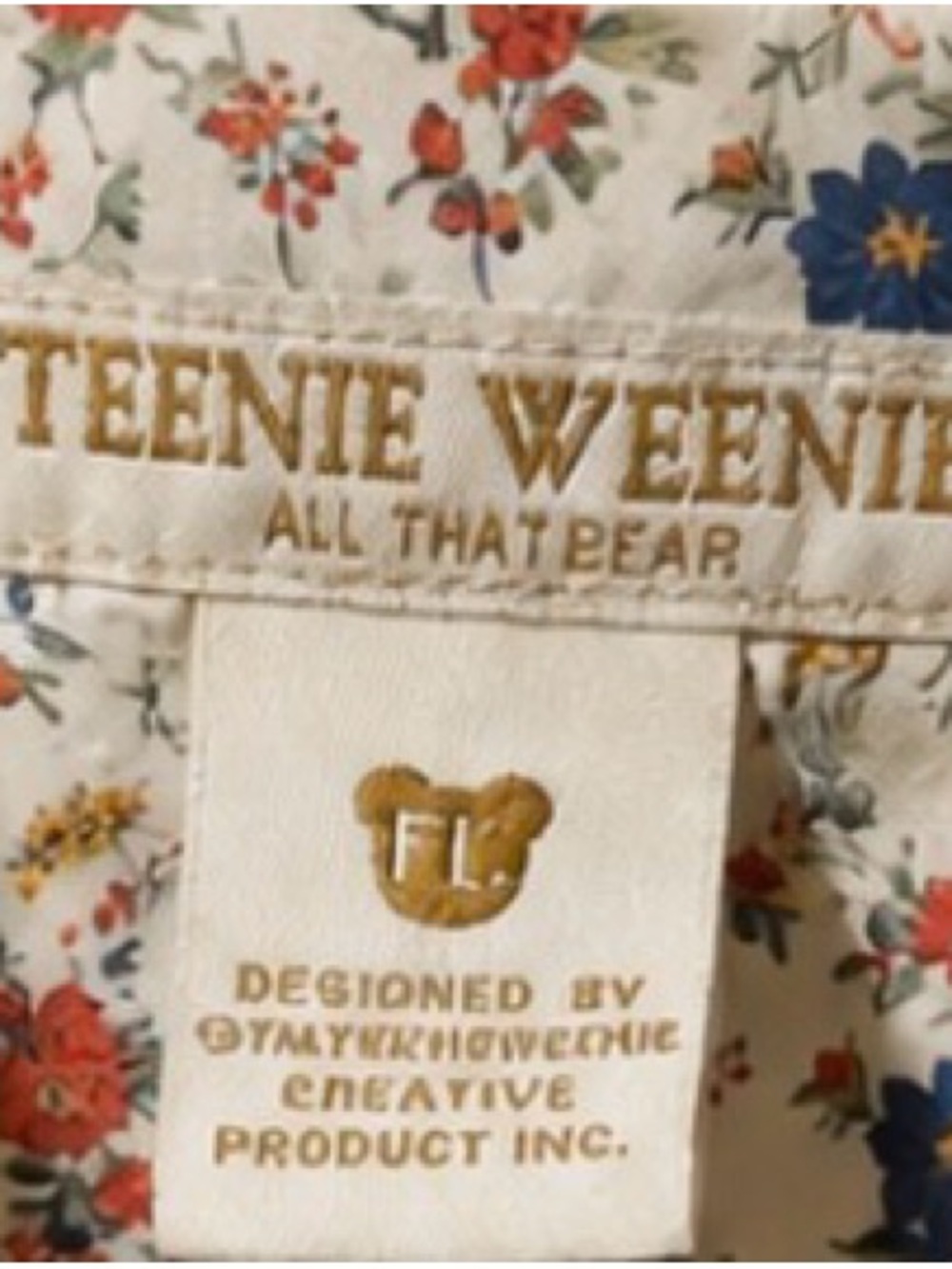 Teenie Weenie Beige Utility Safari Jacket Floral Detail Size M - Picture 5 of 6